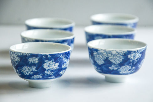 Blue Porcelain Chinese Gaiwan tea set