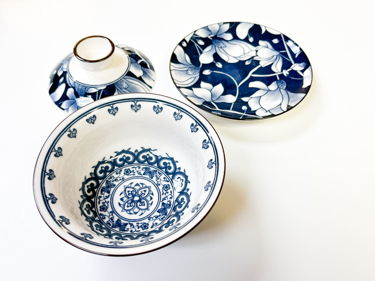 Blue Floral Prink Gaiwan